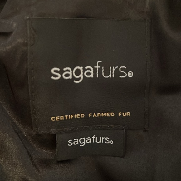 Chic Black /White Mink and Light Champagne Racoon Long Fur Coat - Picture 8 of 11